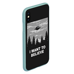 Чехол iPhone XS Max матовый I want to believe, цвет: 3D-мятный — фото 2