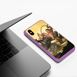 Чехол iPhone XS Max матовый Aniki Fight Art, цвет: 3D-фиолетовый — фото 2