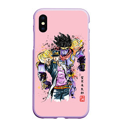 Чехол iPhone XS Max матовый JoJo Bizarre Adventure, цвет: 3D-сиреневый