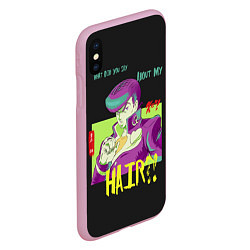 Чехол iPhone XS Max матовый Приключения ДжоДжо Hair?!, цвет: 3D-розовый — фото 2