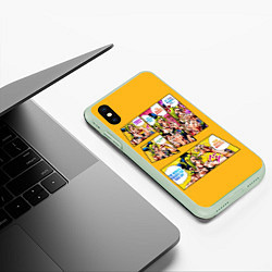Чехол iPhone XS Max матовый Приключения ДжоДжо, цвет: 3D-салатовый — фото 2
