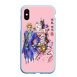 Чехол iPhone XS Max матовый JoJo Bizarre Adventure, цвет: 3D-голубой