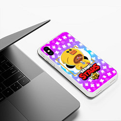 Чехол iPhone XS Max матовый BRAWL STARS SALLY LEON, цвет: 3D-белый — фото 2