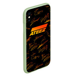 Чехол iPhone XS Max матовый ATEEZ АВТОГРАФЫ, цвет: 3D-салатовый — фото 2