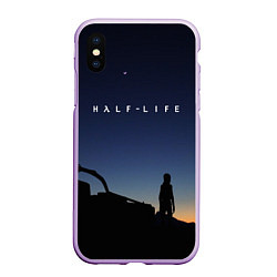 Чехол iPhone XS Max матовый HALF-LIFE, цвет: 3D-сиреневый