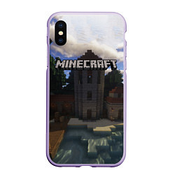 Чехол iPhone XS Max матовый MINECRAFT, цвет: 3D-светло-сиреневый