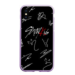 Чехол iPhone XS Max матовый STRAY KIDS, цвет: 3D-сиреневый