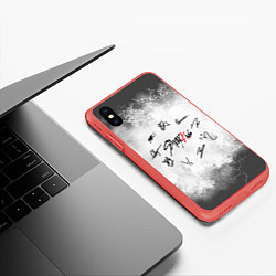 Чехол iPhone XS Max матовый STRAY KIDS, цвет: 3D-красный — фото 2