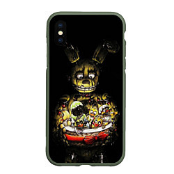 Чехол iPhone XS Max матовый Five Nights At Freddy's, цвет: 3D-темно-зеленый