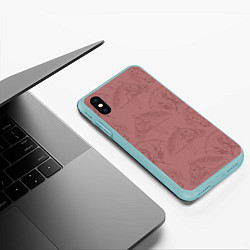 Чехол iPhone XS Max матовый Кони, цвет: 3D-мятный — фото 2