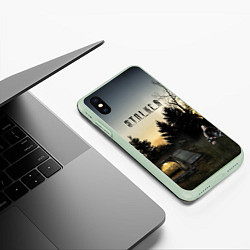 Чехол iPhone XS Max матовый СТАЛКЕР 1, цвет: 3D-салатовый — фото 2