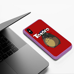 Чехол iPhone XS Max матовый Totoro, цвет: 3D-фиолетовый — фото 2