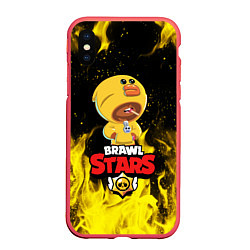 Чехол iPhone XS Max матовый BRAWL STARS SALLY LEON, цвет: 3D-красный