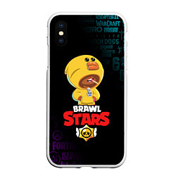 Чехол iPhone XS Max матовый BRAWL STARS SALLY LEON, цвет: 3D-белый