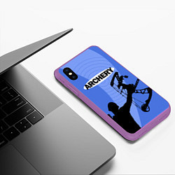 Чехол iPhone XS Max матовый Archery, цвет: 3D-фиолетовый — фото 2