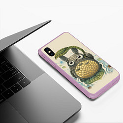 Чехол iPhone XS Max матовый My Neighbor Totoro, цвет: 3D-сиреневый — фото 2