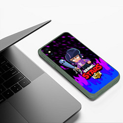 Чехол iPhone XS Max матовый BRAWL STARS BIBI, цвет: 3D-темно-зеленый — фото 2