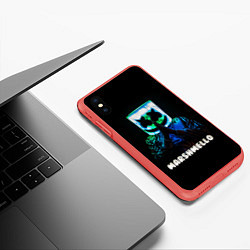 Чехол iPhone XS Max матовый Marshmello, цвет: 3D-красный — фото 2