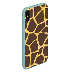 Чехол iPhone XS Max матовый Окрас жирафа, цвет: 3D-мятный — фото 2