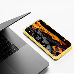 Чехол iPhone XS Max матовый Black Gold, цвет: 3D-желтый — фото 2