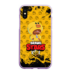 Чехол iPhone XS Max матовый BRAWL STARS SALLY LEON, цвет: 3D-сиреневый