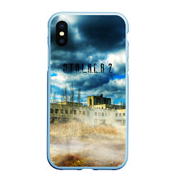 Чехол iPhone XS Max матовый STALKER 2Чернобыль, цвет: 3D-голубой