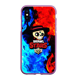 Чехол iPhone XS Max матовый Brawl Stars Poko, цвет: 3D-фиолетовый