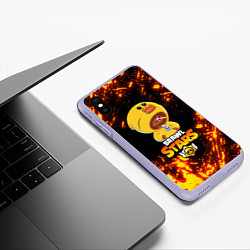 Чехол iPhone XS Max матовый BRAWL STARS SALLY LEON, цвет: 3D-светло-сиреневый — фото 2