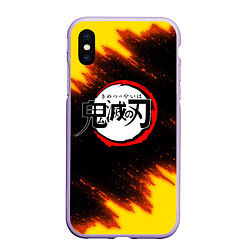 Чехол iPhone XS Max матовый KIMETSU NO YAIBA, цвет: 3D-светло-сиреневый