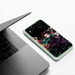 Чехол iPhone XS Max матовый KIMETSU NO YAIBA, цвет: 3D-салатовый — фото 2