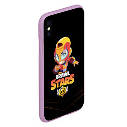 Чехол iPhone XS Max матовый BRAWL STARS MAX, цвет: 3D-сиреневый — фото 2