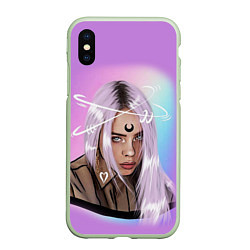 Чехол iPhone XS Max матовый BILLIE EILISH, цвет: 3D-салатовый