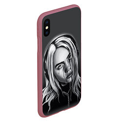 Чехол iPhone XS Max матовый BILLIE EILISH, цвет: 3D-малиновый — фото 2