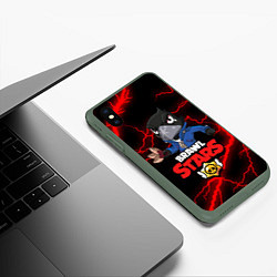 Чехол iPhone XS Max матовый BRAWL STARS CROW, цвет: 3D-темно-зеленый — фото 2