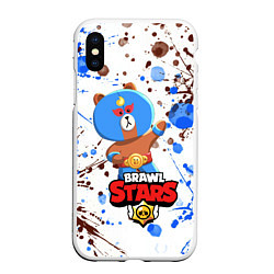 Чехол iPhone XS Max матовый BRAWL STARS EL BROWN, цвет: 3D-белый