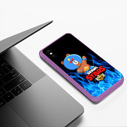 Чехол iPhone XS Max матовый BRAWL STARS EL BROWN, цвет: 3D-фиолетовый — фото 2