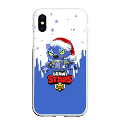 Чехол iPhone XS Max матовый BRAWL STARS ОБОРОТЕНЬ LEON, цвет: 3D-белый