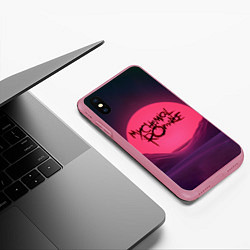 Чехол iPhone XS Max матовый MCR Logo, цвет: 3D-малиновый — фото 2