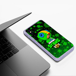 Чехол iPhone XS Max матовый BRAWL STARS НОВОГОДНИЙ, цвет: 3D-светло-сиреневый — фото 2