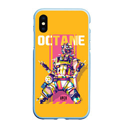 Чехол iPhone XS Max матовый Apex Legends Octane, цвет: 3D-голубой