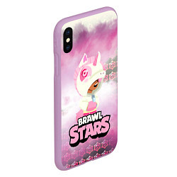 Чехол iPhone XS Max матовый Leon Unicorn Brawl Stars, цвет: 3D-сиреневый — фото 2