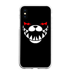 Чехол iPhone XS Max матовый MONOKUMA BLACK, цвет: 3D-белый