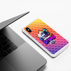 Чехол iPhone XS Max матовый BRAWL STARS 8-BIT, цвет: 3D-белый — фото 2