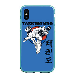 Чехол iPhone XS Max матовый Taekwondo, цвет: 3D-мятный