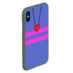 Чехол iPhone XS Max матовый UNDERTALE FRISK ФРИСК, цвет: 3D-темно-зеленый — фото 2