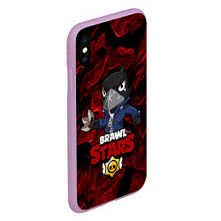 Чехол iPhone XS Max матовый Brawl Stars CROW, цвет: 3D-сиреневый — фото 2