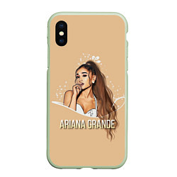 Чехол iPhone XS Max матовый Ariana Grande Ариана Гранде, цвет: 3D-салатовый