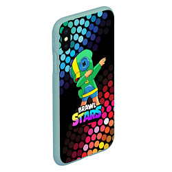 Чехол iPhone XS Max матовый Brawl Stars Leon, Dab, цвет: 3D-мятный — фото 2