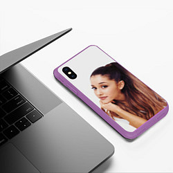 Чехол iPhone XS Max матовый Ariana Grande Ариана Гранде, цвет: 3D-фиолетовый — фото 2