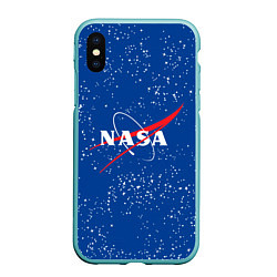 Чехол iPhone XS Max матовый NASA, цвет: 3D-мятный